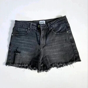 Abound black distressed cutoff denim shorts size 30